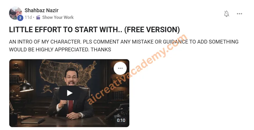 Student post 4 from the private community